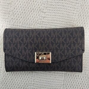Michael Kors Black and Brown Logo Clutch